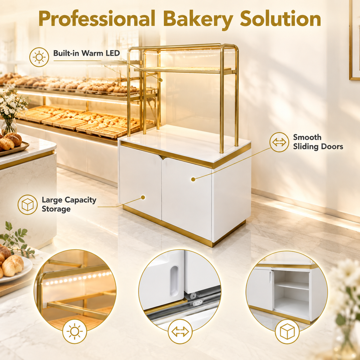 BKP-109 Bakery Tray and Tongs Station 60x55x130cm product image
